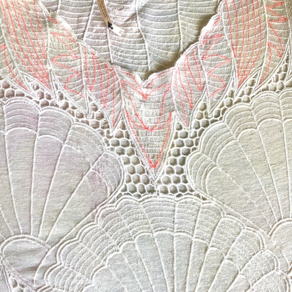 Free People Crochet Shells Scalloped Hem T-shirt - Picture 9 of 13